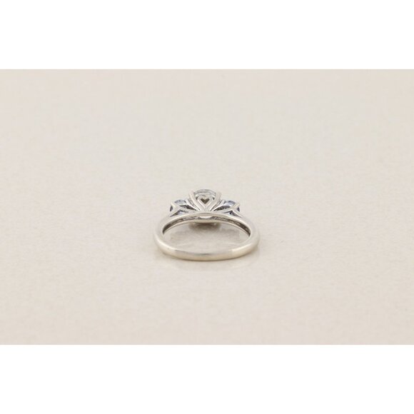 Sterling Silver White and Blue Cubic Zirconia Ring Size 7 - Picture 7 of 7